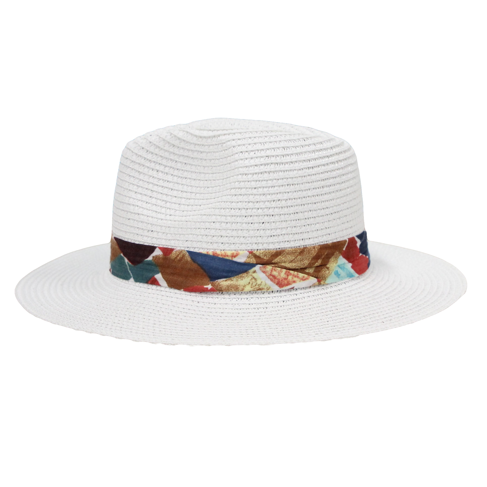 WITHMOONS Paperstraw Mesh Fedora Panama Sun Summer Beach Hat Banded ...